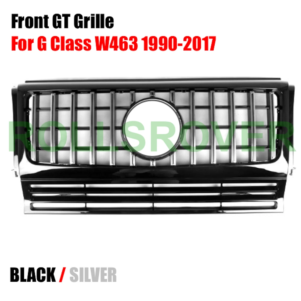 

ROLLSROVER Front Bumper GT Grille Grill For G Class W463 1990-2017 Silver Black