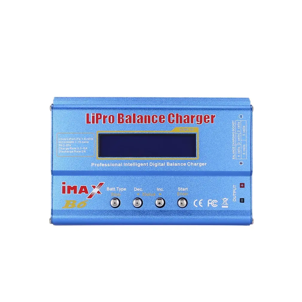 

B6AC Battery Charger 80W 6A Lipo NiMh Li-ion Ni-Cd AC/DC RC 10W Discharger for RC Car Helicopter Drone Airplane Battery