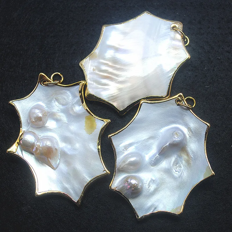 3 шт. Новое поступление подвеска в виде ракушки натуральный жемчуг ракушка