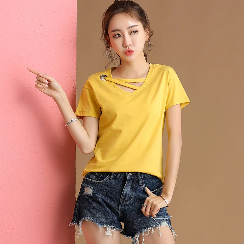 Новинка 2019 летние женские футболки из высококачественного хлопка модные