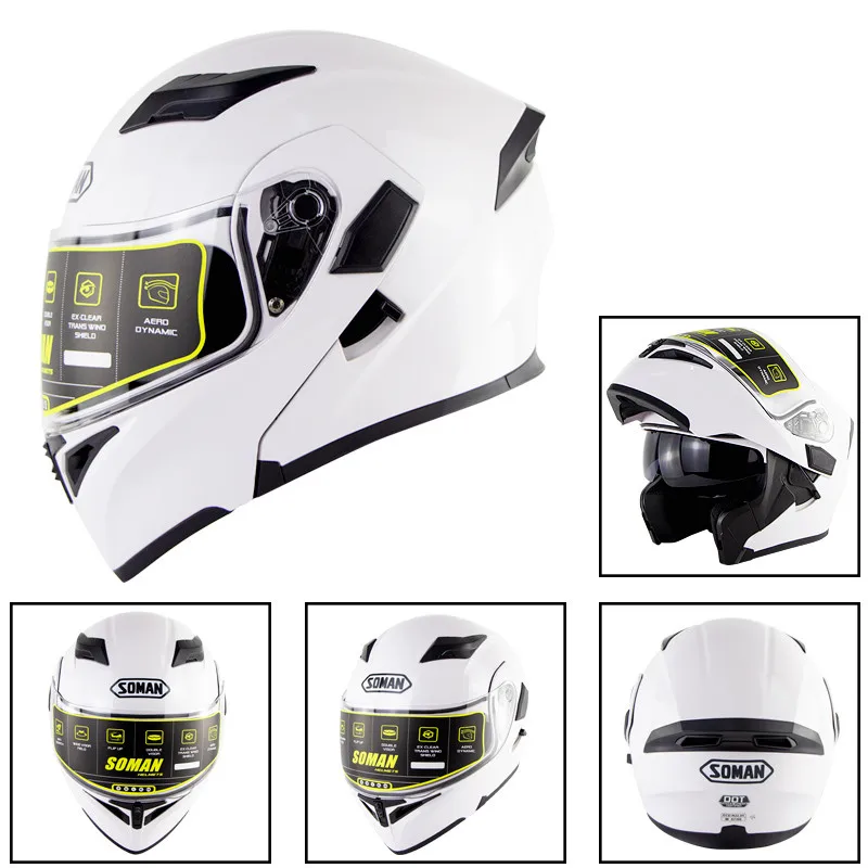 Мужской крутой мотоциклетный шлем с полным лицом Casco черный откидной козырек Capacetes с двумя линзами для езды на шоссе Cascos Moto rbike шлемы