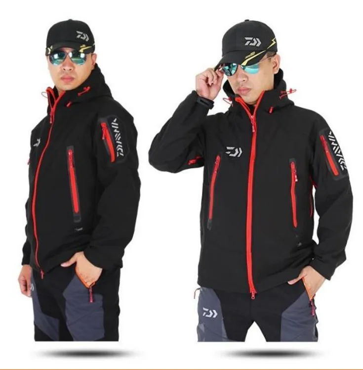 

Outdoor Daiwa Fishing Clothing For Men Women Autumn Winter Waterproof Warm Fishing Jackets Patchwork Hooded Mountaineering Suits
