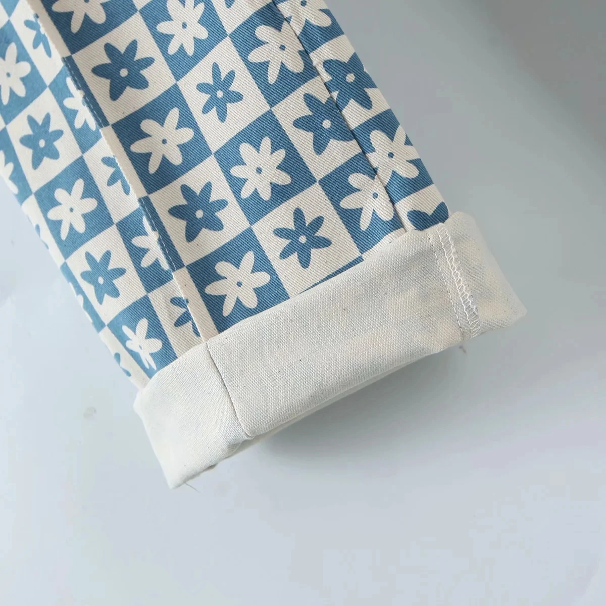 

2021 Tide women Straight Cylinder full length high waist Flower pants pocket Buttons fashion Loose Legs Print Trousers Mujer