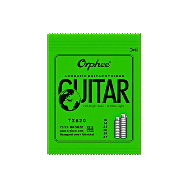 TX620 Orphee TX серия акустические гитарные струны зеленый фосфор народные шестиугольные Углеродистые стальные струны для классической гитары Музыкальные инструменты - Цвет: TX620