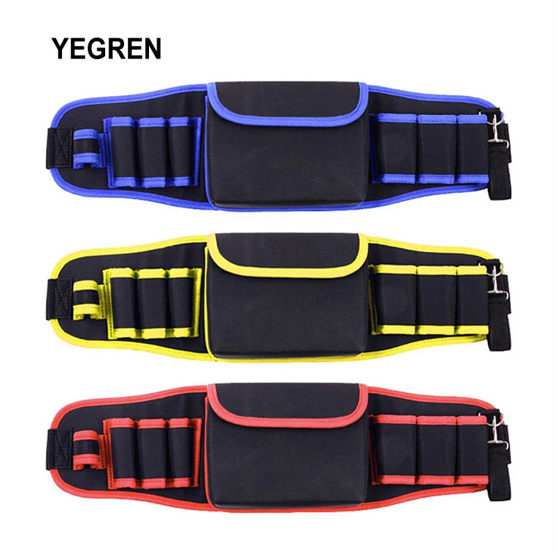 

Electrician Hardware Tool Belt Bag Multi-pocket Repairing Tool Storage Bag Adjustable Belt with Lock Oxford Cloth Waist Bag