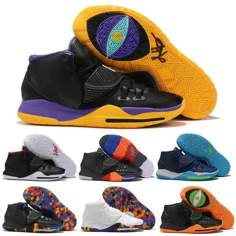 Оригинальные мужские баскетбольные кроссовки Kyrie 6 s черные золотые красные