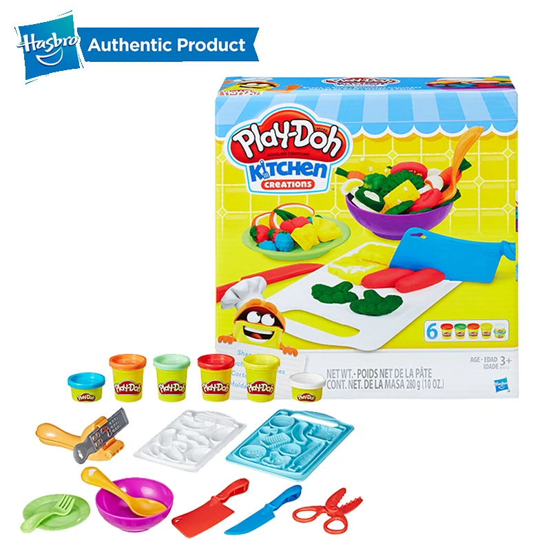 Hasbro Play-Doh кухонные творения форма 'n Slice развивающие игрушки светильник мягкая глина DIY Игровой Набор Дети мальчики девочки