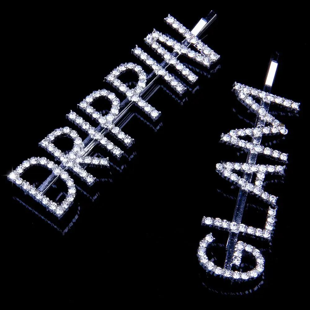 1 шт. GLAM/DRIPPIN/X Кристальные блестящие стразы заколки для волос буквы заколки для волос заколки аксессуары для укладки волос для женщин и девушек