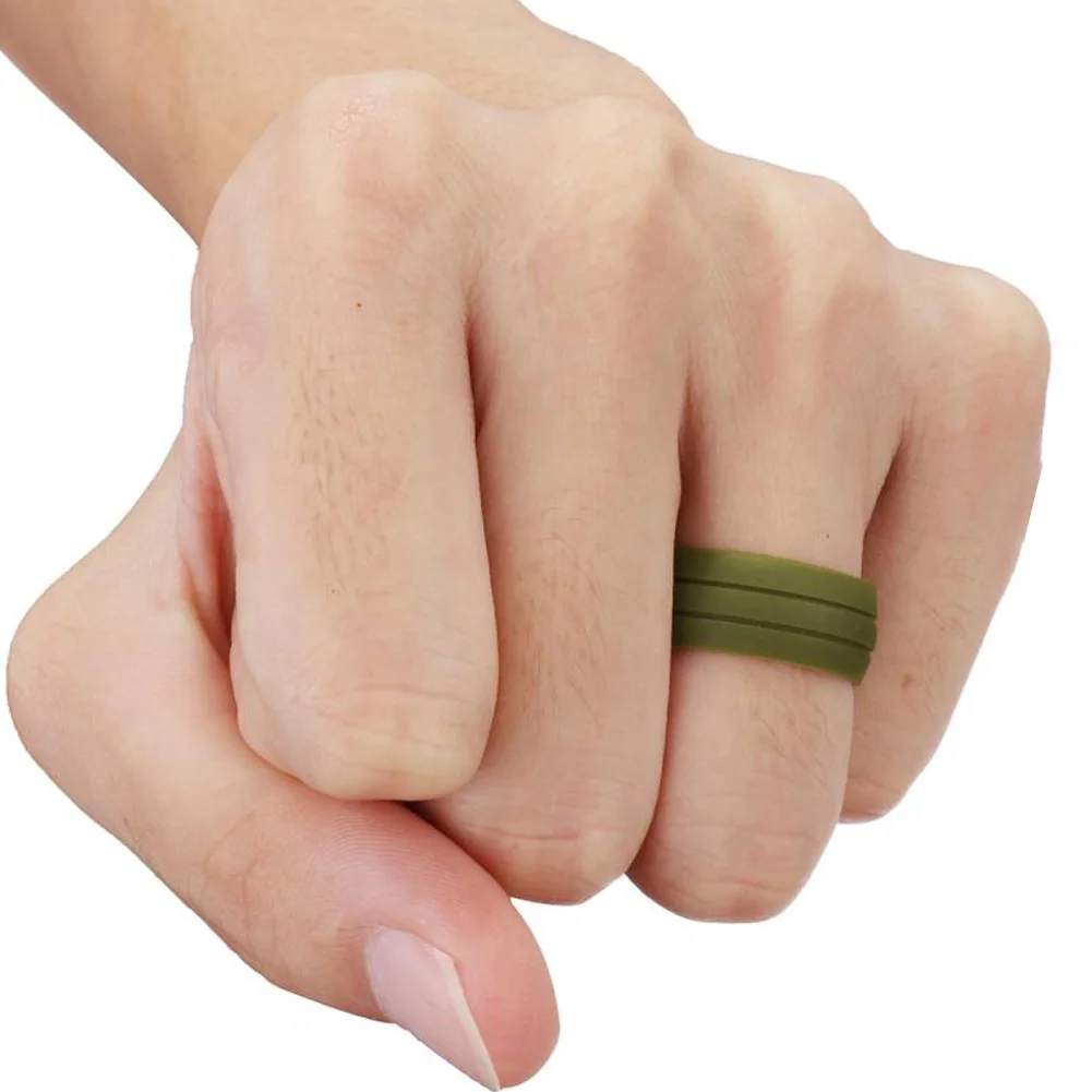 Простое кольцо из силикагеля для мужчин и женщин обручальное черное мягкое