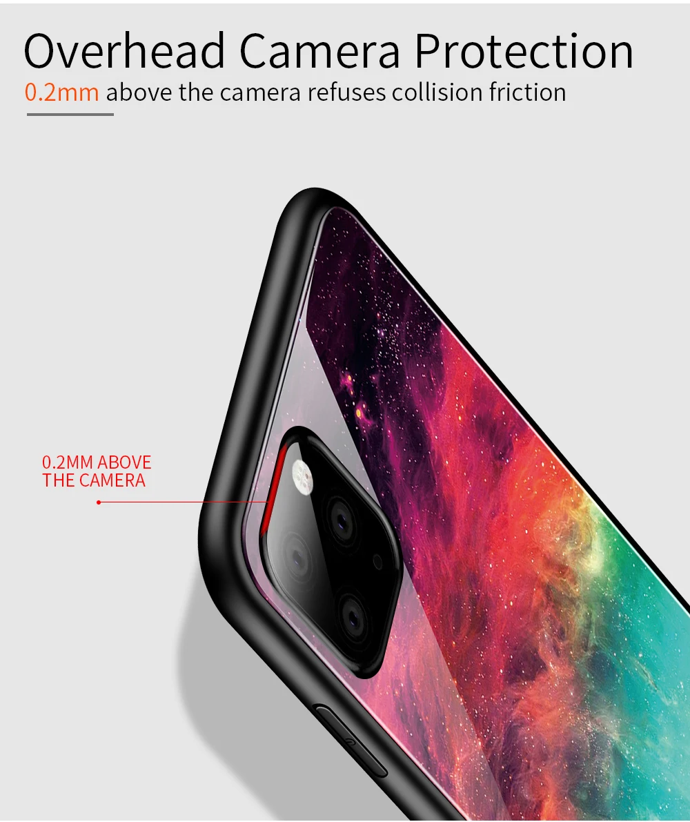 Eqvvol чехол из закаленного стекла с градиентом для iPhone 11 Pro MAX X XS XR, чехол с изображением звездного неба для iPhone 7, 8 Plus, 6, 6 S, цветные Чехлы, чехол