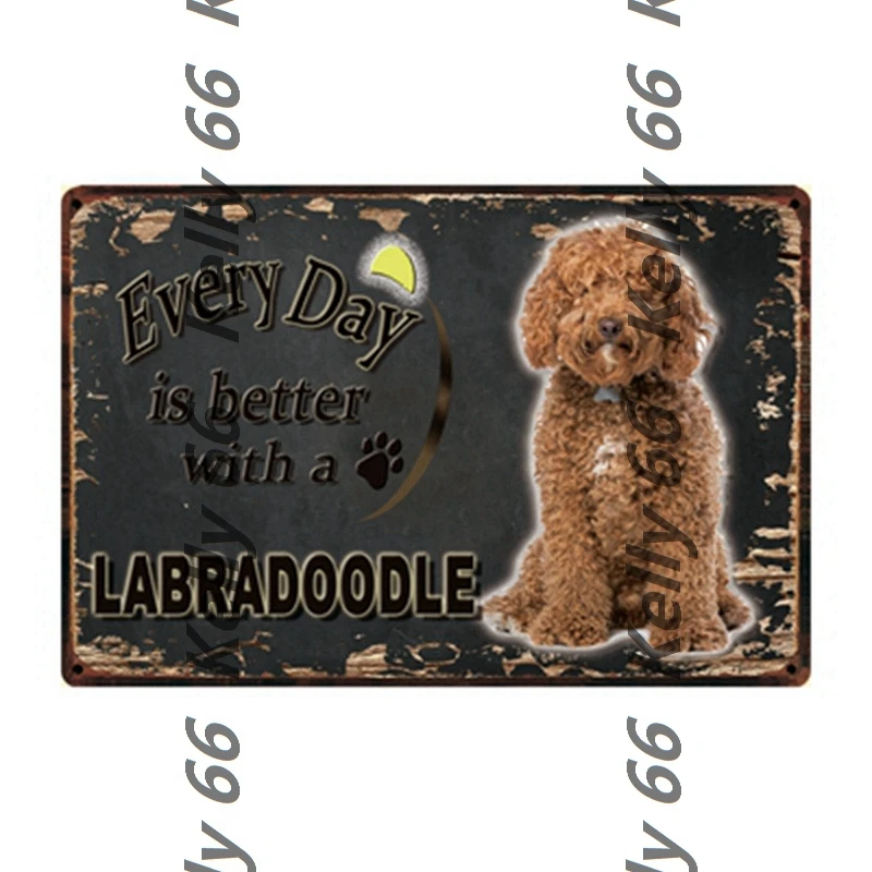 [Kelly66] Домашние животные собаки лучше с таксой Чау металлический знак оловянный плакат домашний Декор Бар настенная живопись 20*30 см размер Dy101 - Цвет: y-3334