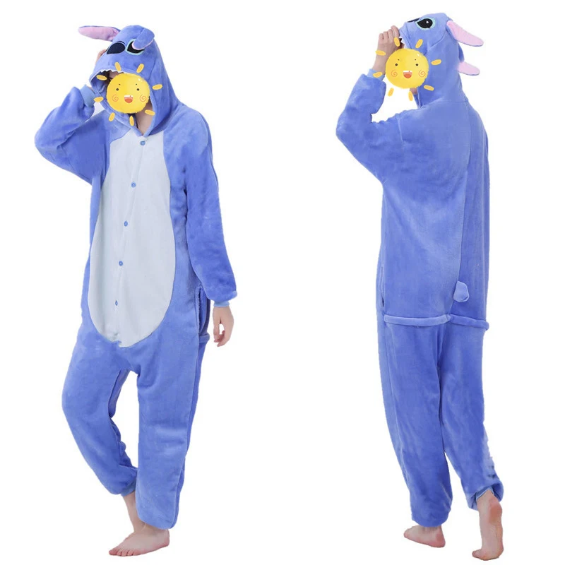 

Cartoon Women Sleep Onesies Cute Animal Sleepwear Flannel Warm Female Homewear Hooded Long Sleeve Autumn Winter Lady Home Lounge