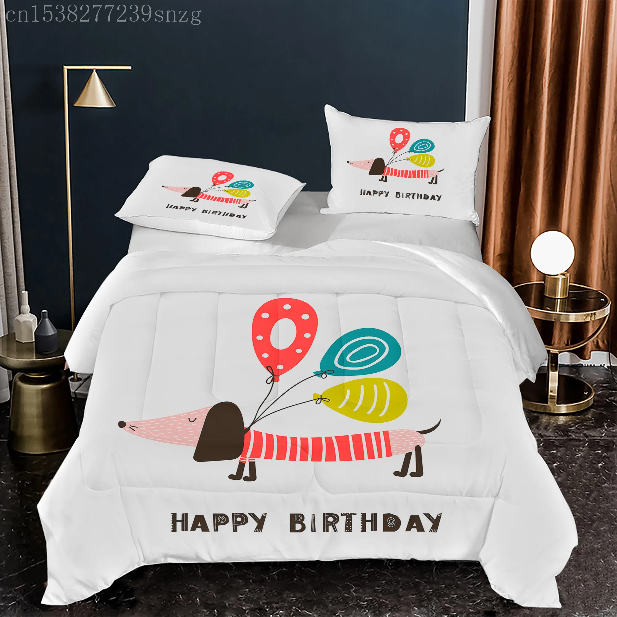 

3d Printing White Simple Bed Duvet Cover 200x200 180x210 Multi-Size Bedding Pet Decoration Household Fitting Duvet Cover