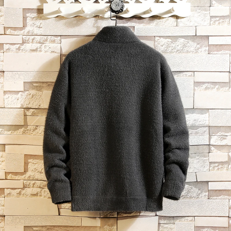 Однотонный Новый Толстый модный брендовый свитер для мужчин вязаный кардиган
