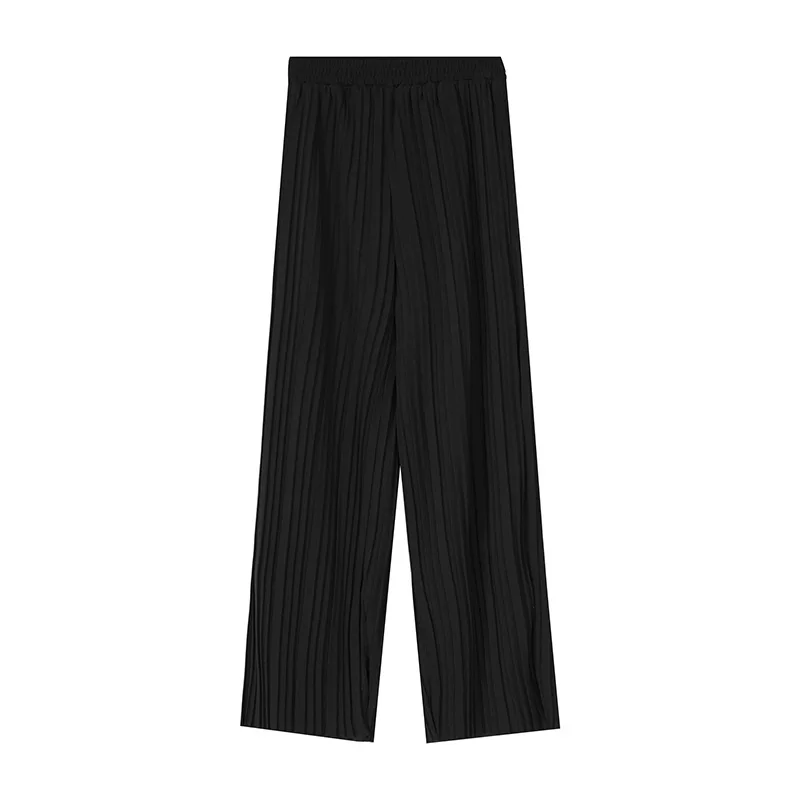 

2020 spring and summer Dongdaemun new Korean version of the simple straight tube waist solid color pleated loose trousers women