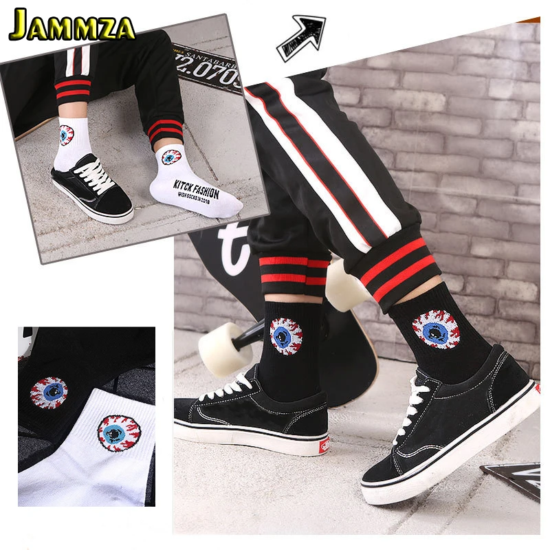 

Novel Cartoon Eyeball Hiphop Women Devil Socks Harajuku Skateboard Design Funny Socks Short Vintage Streetwear Fashion Meias