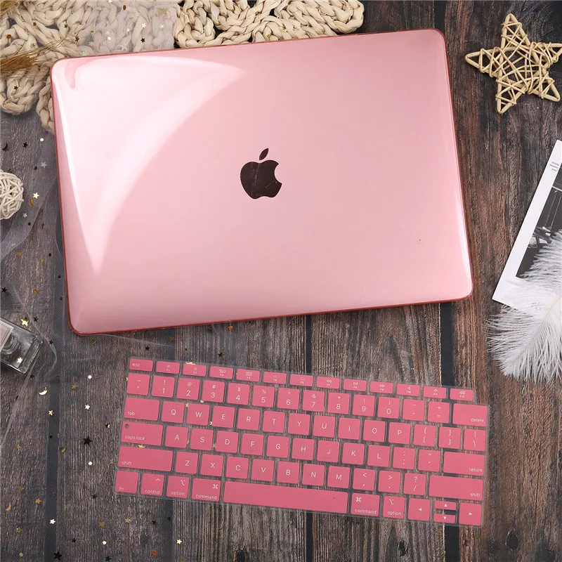 Crystal pink Для Macbook Air retina 11 12 13," кристально чистый чехол для Macbook Air Pro 13 15 16 Touch Bar/Touch ID A1932 A2159 A2141 - Цвет: Crystal pink