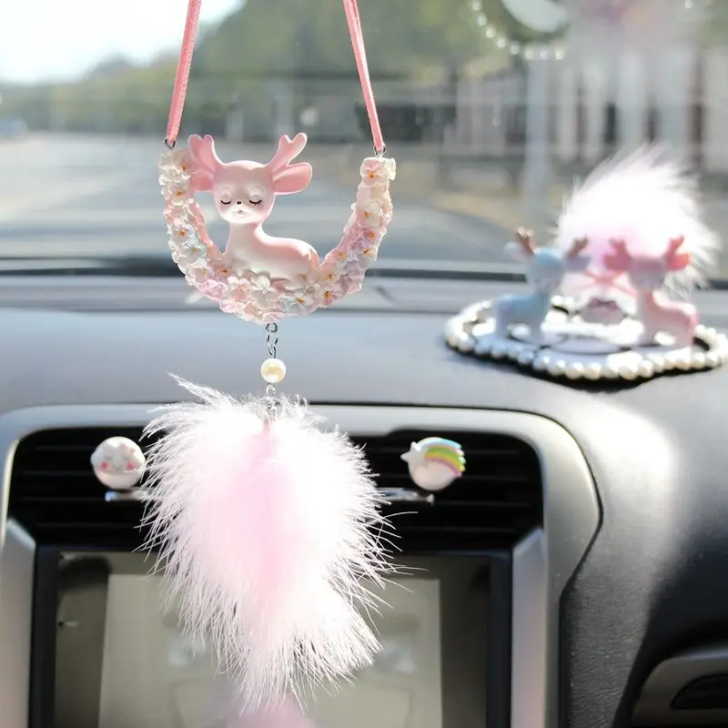 

Car Pendant Cute Car Hanging Deer Rear View Mirror Creative Pendant Car Decoration Car Interior Jewelry