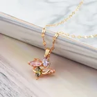 Красочные ветряная мельница ожерелье для женщин 2020 ювелирные изделия титановая сталь кристаллы циркония ожерелье роскошное колье, японский, корейский,