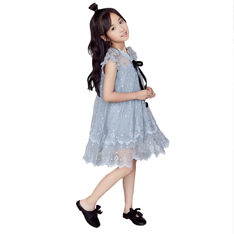 Платье для маленьких девочек 2021 летние платья газовое детское платье с цветочным