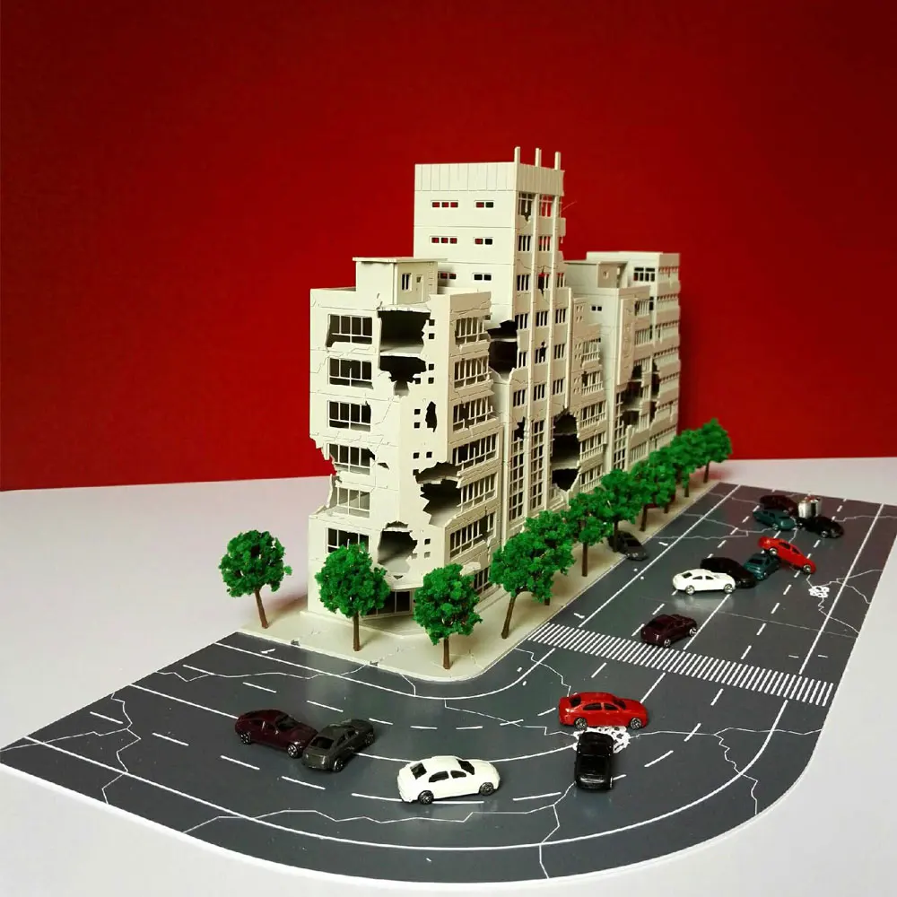 

Диона 1:144 поврежденные войной строительные сцены модель костюм битва разрушенная Архитектура DIY песочный стол сборка ландшафта