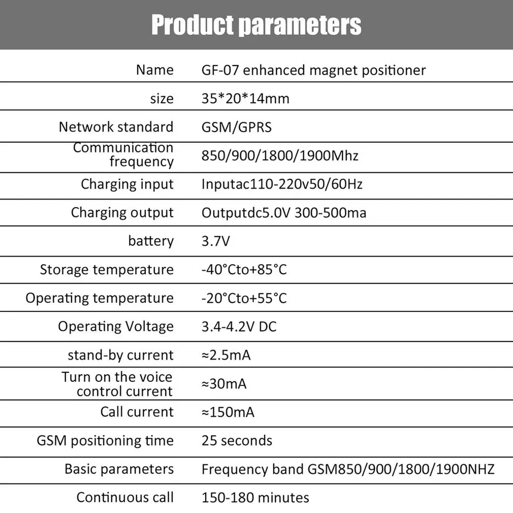 

Tracking Locator GPS Tracker Intelligent Locator Car Anti-theft Locator GF07 GSM Magnetic Mini Car Tracker LBS Real Time