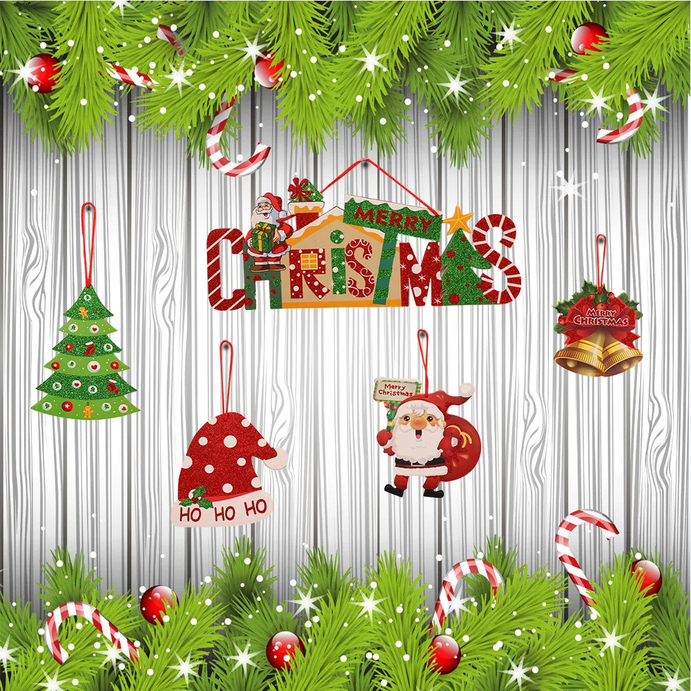 Рождественская елка кулон Deco рождественские вечерние двери окна висячие