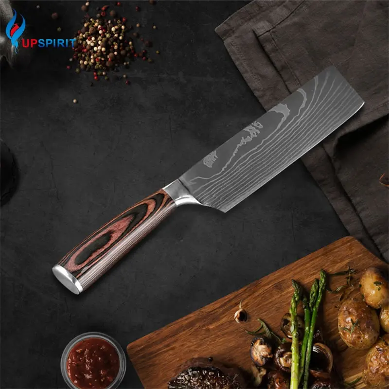 Upspirit " поварской нож для тонкой нарезки Нержавеющая сталь мясо рыбы Кливер фруктовый, овощной слайсер нож для суши утилита кухонные ножи шеф-повара