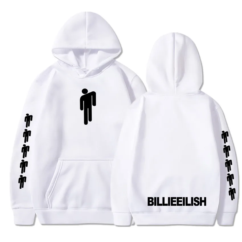 Новое поступление года; толстовка Billie Eilish с принтом для мальчиков и девочек; свитер Harajuku; повседневные толстовки; Лидер продаж; толстовки Kpop; 3XL - Цвет: White16
