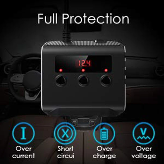 12V/24V адаптер для автомобильного прикуривателя 100W Автомобильное зарядное