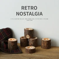 original ecological retro nostalgic tree stump wooden candle holder without candle photo props korean home studio decoration