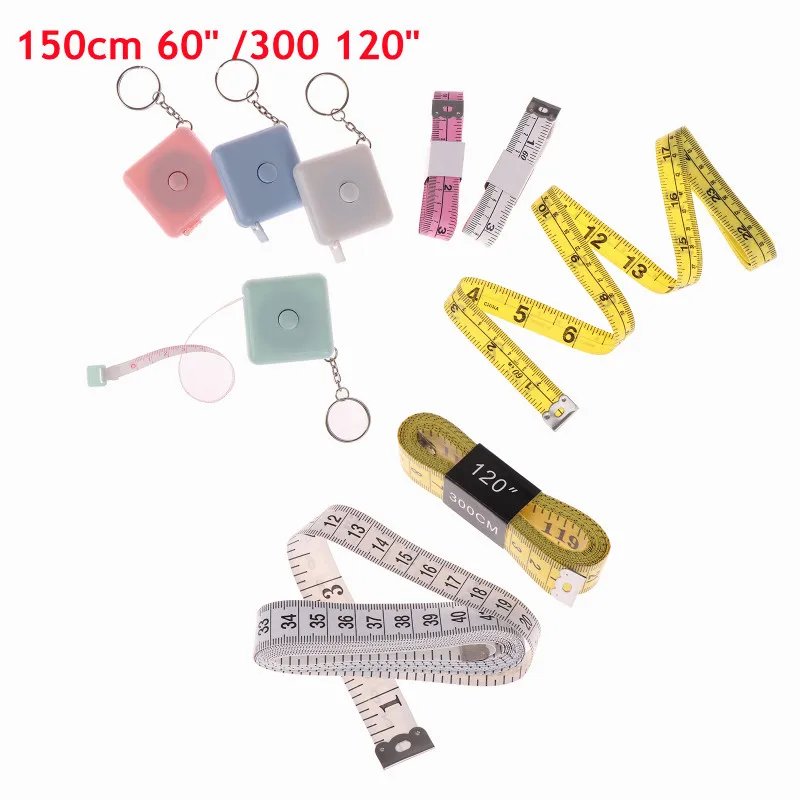

150 см 60 "/300 120" винил рулетка инструмент портного см/дюйм одежда измерение линейка груди и бедра, Размеры Стандартный лента