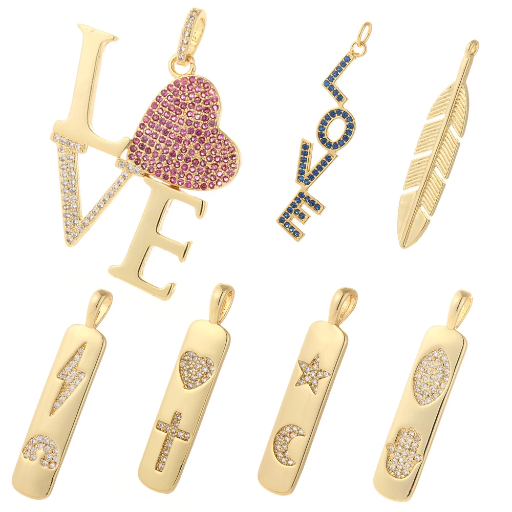 Подвески в форме сердца для изготовления ювелирных изделий Луна звезда любовь