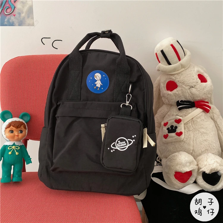 

YJ1229 2021 new Girl student backpack ins Korea retro simple wild forest soft girl school bag