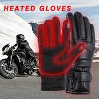 usb electric heated gloves pu waterproof rechargeable battery powered hand warmer for hunting fishing skiing motorcycle cycling
