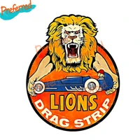 retro lions drag strip car sticker windshield bumper motorcycle helmet decal high quality vinyl cover scratches waterproof pvc