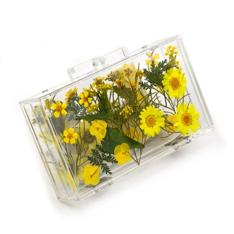 Акриловый прозрачный цветочный вечерний клатч Свадебный милый кошелек для