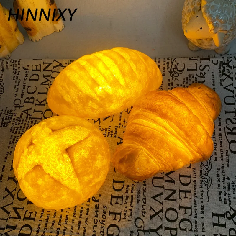 Hinnixy имитационный хлеб ночник круассан крест освещение теплый белый Luminaria