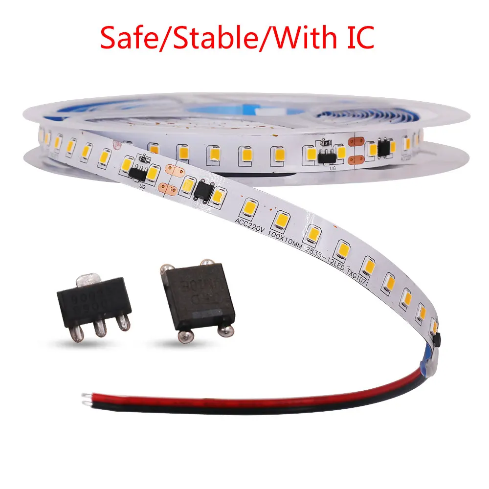 

Светодиодная лента 220 В с IC стабильная высокая яркость SMD2835 120 светодиодов/м IP67 трубка водонепроницаемая лента диод белый/теплый белый/натур...