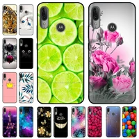 Cover Phone Case for Moto Plus Soft Tpu Silicone Back Cover for Motorola Moto Play E6Play Protective Coque Cat Flower
