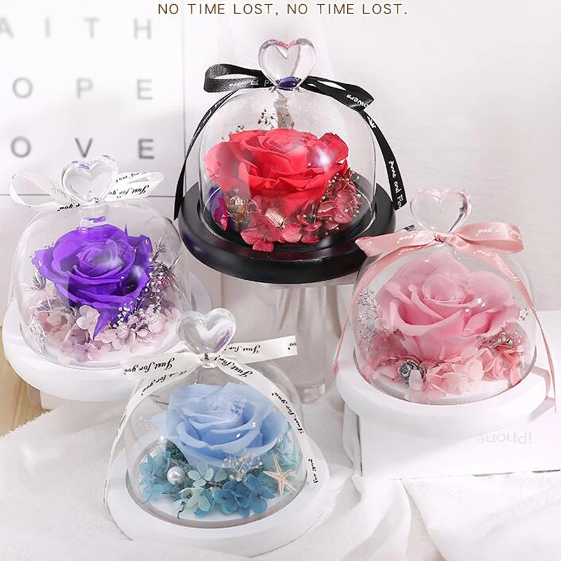 

Romantic Valentine's Day Rose Lantern Landscape Permanent Red Rose Creative Mother's Day Gift Christmas Home Decoration