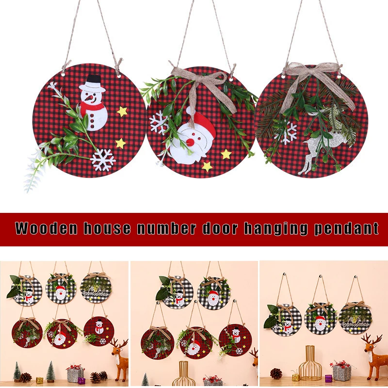 

Рождественский дверной знак, деревянная круглая входная дверь, 15 см, подвесное украшение для дома, сада, фермерского дома, бесплатное украше...