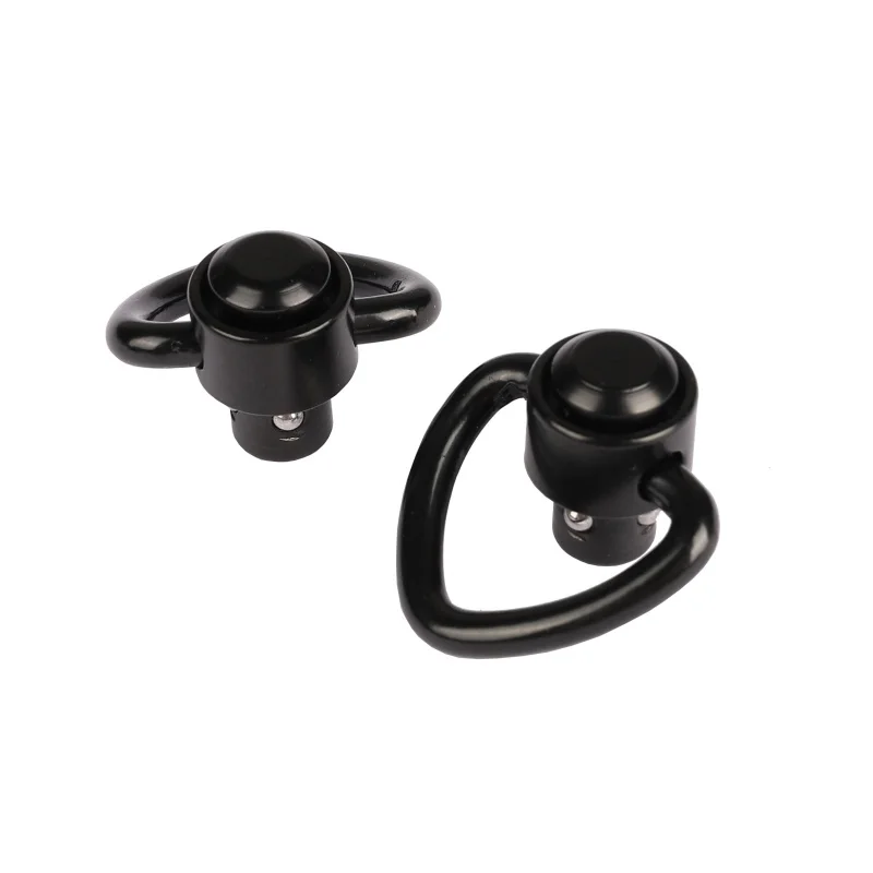 

2PCS Black A Push Button QD Release Sling Swivel Mount Ring With a Sling Swivel Mount Aluminum Alloy Sling