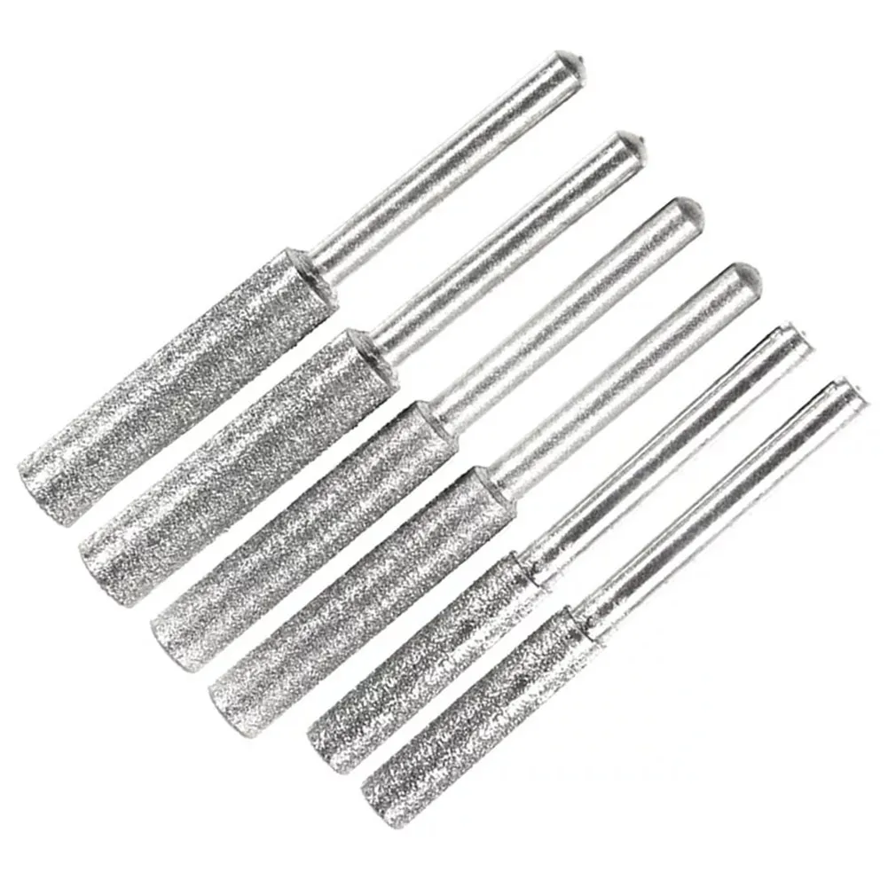 

6ps/Set Diamond Chainsaw Grinding Head Polishing Sharpener Burr File 4/4.4/5mm Sharpener Stone File Chain Saw Sharpening Carving