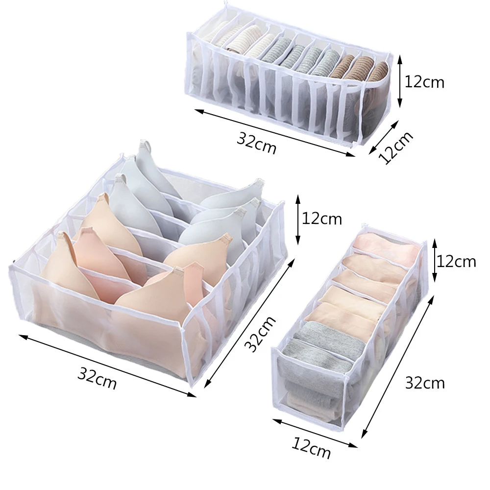 

Folding Closet Organizer Bra Storage Boxes Underwear Clothes Separated Organizer Drawer Divider Home Ties Socks Dormitory