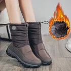 Однотонные водонепроницаемые теплые зимние ботинки с бархатной подкладкой, удобные нескользящие ботинки с мягкой подошвой и плоской подошвой