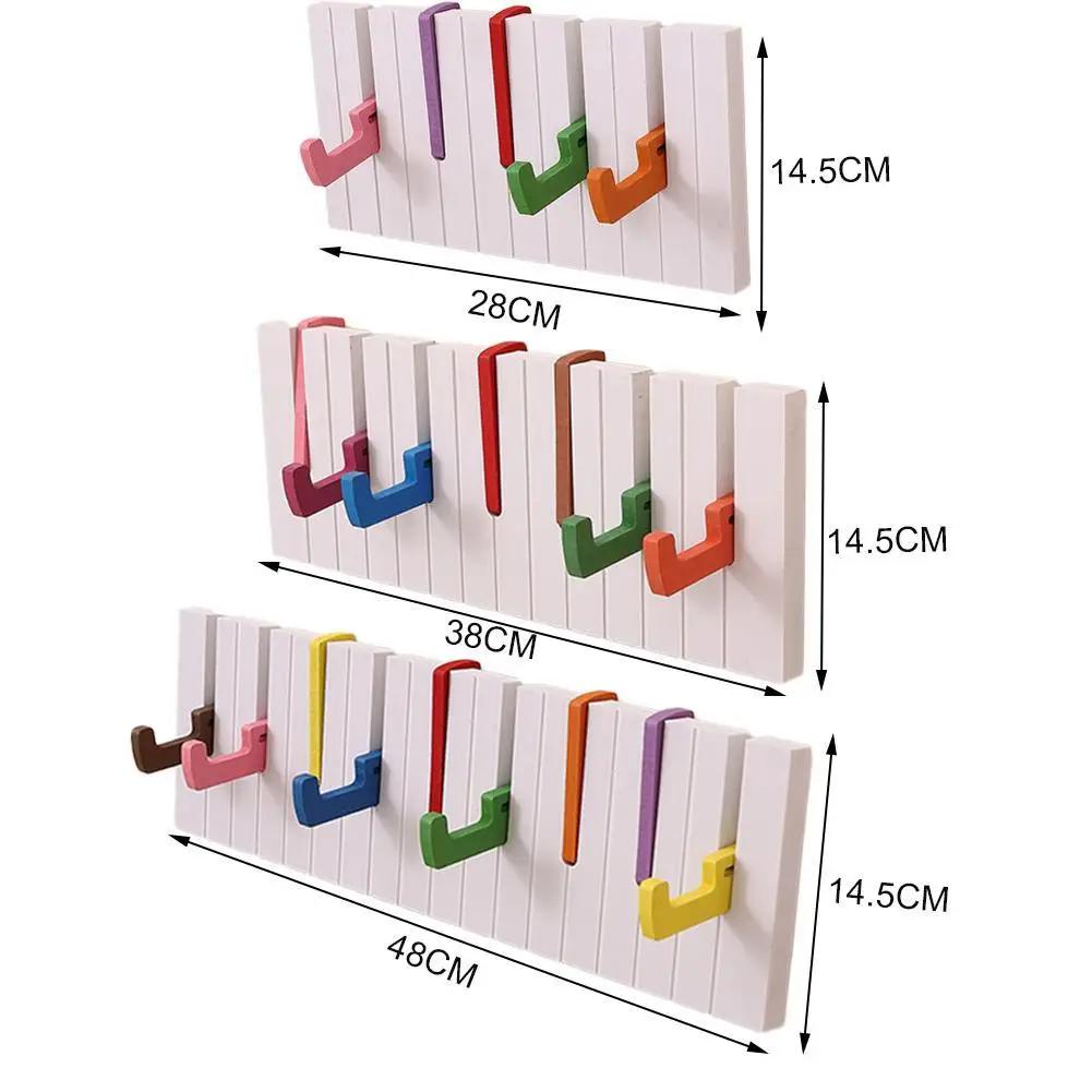 

Piano Style Bedroom Coat Rack Wall Hanging Free Punch Hook Home Wall Door Decoration Porch Creative Hanger Storage D7L1