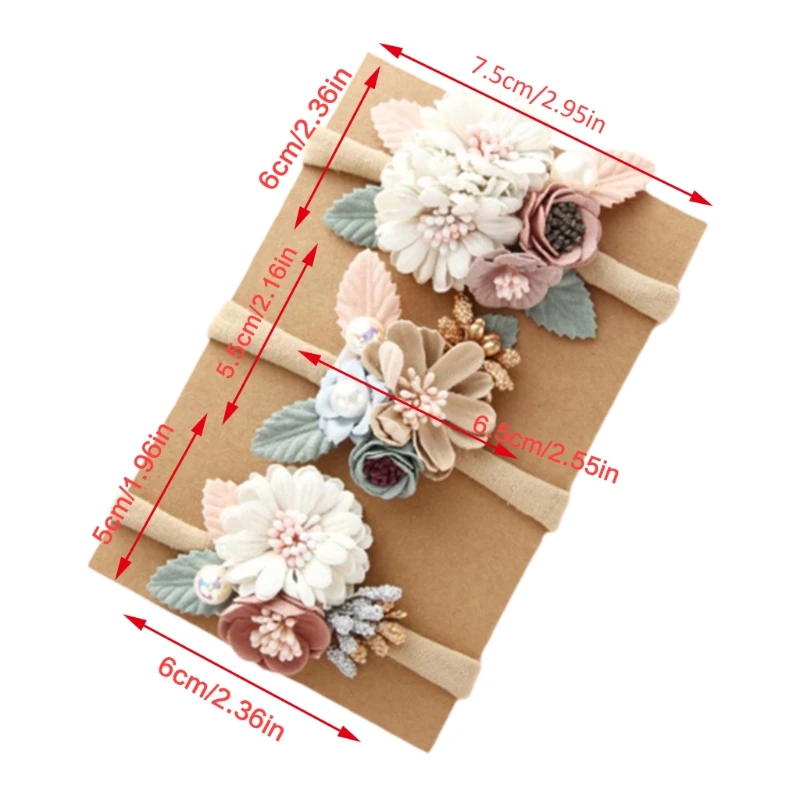 

Children's Nylon Rubber Seamless Band Hair Tie Pearl Combination Flower Baby Super Stretchy Soft Cute Girl Headbands