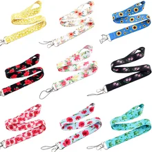 20pcs/lot BH1433 Blinghero Flower Sunflower Daisy Rose Lanyard Keychain Lanyard for Key Badges Phone Neck Strap Accessory
