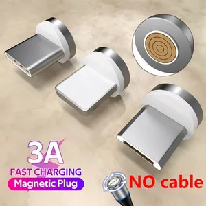 12th round magnetic cable plug for iphone type c micro usb c plugs fast charging adapter phone microusb type c magnetic plug free global shipping